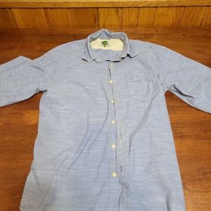 Timberland Button Down Pocket Shirt Blue Long Sleeve Men's Size